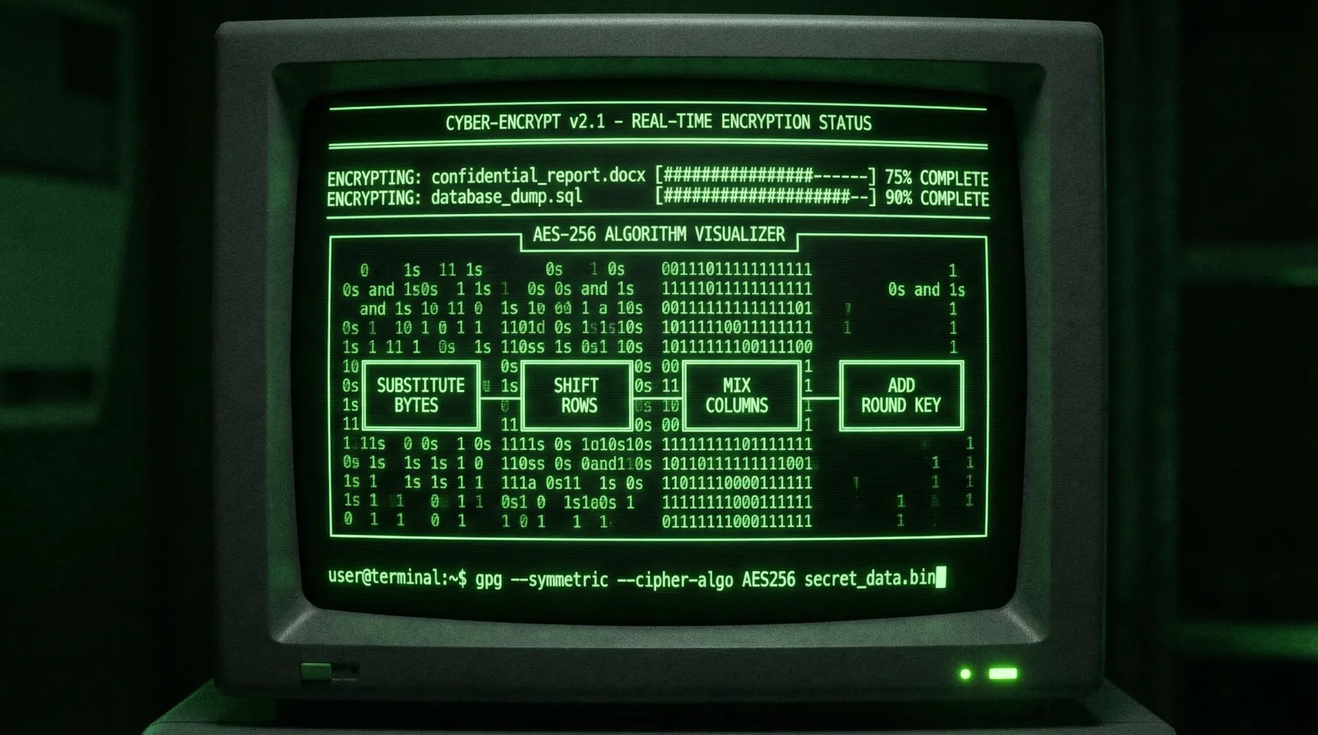 91视频 数据加密解密过程终端可视化